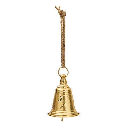 Cloche métal à suspendre haut 17 cm doré - Déco Noël