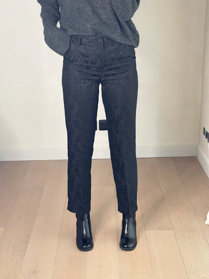 Pantalon Irina – Pantalon droit jacquard noir