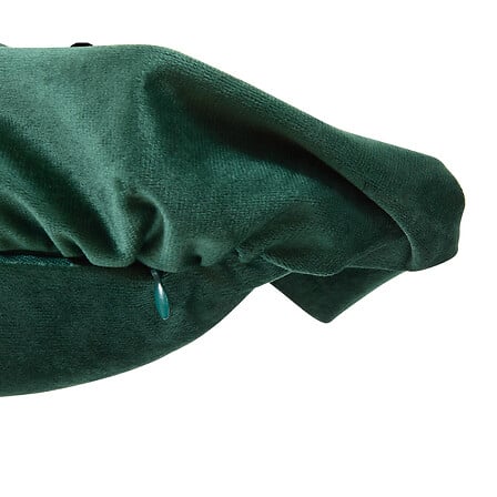 Coussins à volants 51 x 51 cm vert - Housse velours émeraude
