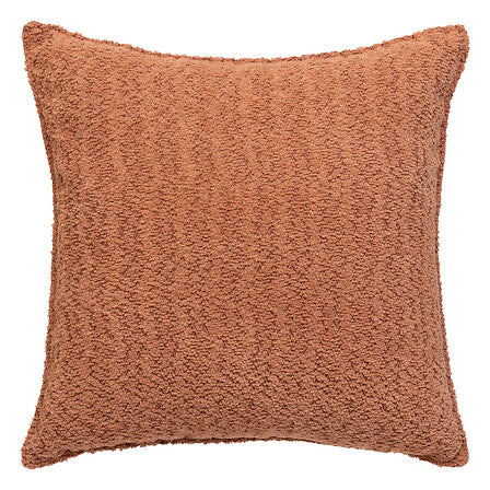 Coussin bouclette terracotta Soana 45x45 cm texture douce effet mouton déco salon bohème chic