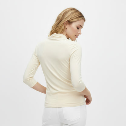 Top Éloïse – Top fluide à col drapé manches 3/4