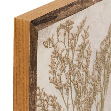 Cadre décoratif Jonas motif floral sépia 39x29 cm en bois naturel décoration murale bohème chic