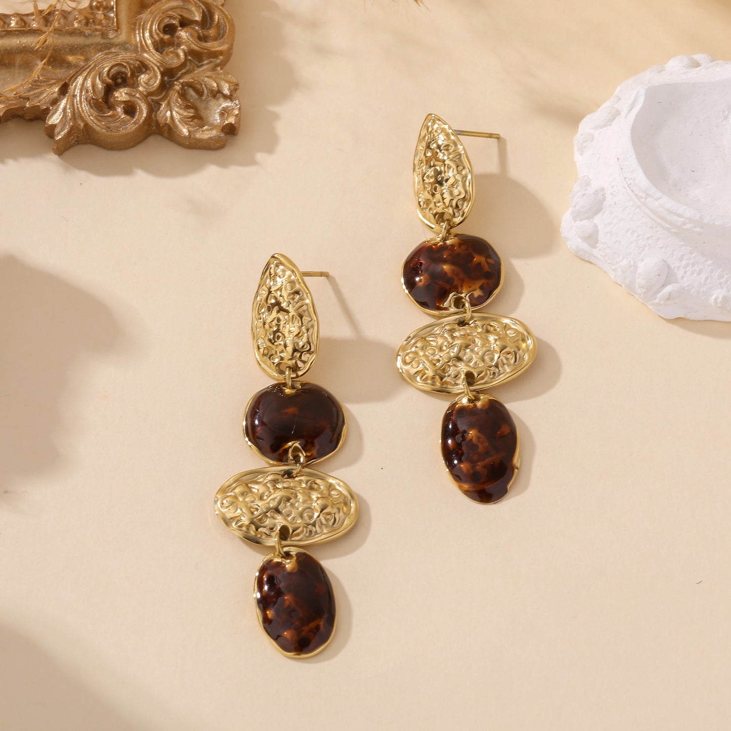 Boucles d’oreilles Tortoise & Gold