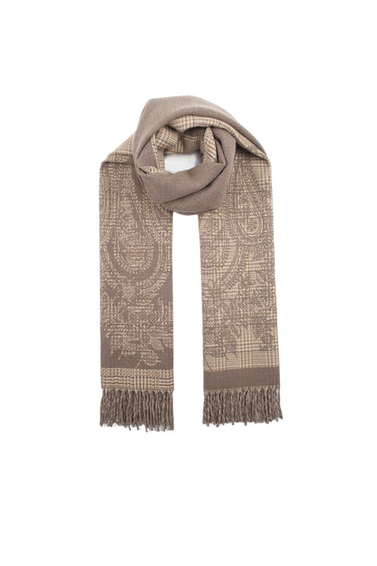 Écharpe imprimée tissée – Viscose et laine