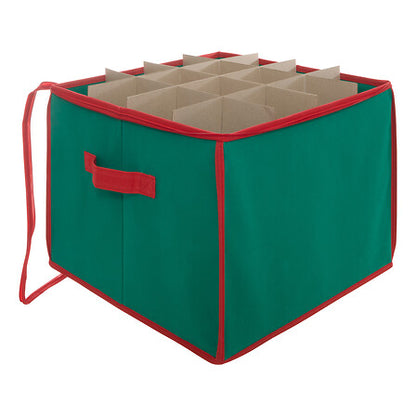 Boîte de rangement verte et rouge pour 48 boules de Noël avec compartiments séparateurs rangement décorations sapin