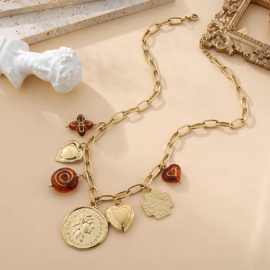 Collier charms doré