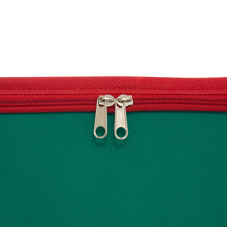 Boîte de rangement verte avec fermeture éclair double curseur pour 48 boules de Noël 8 cm déco sapin