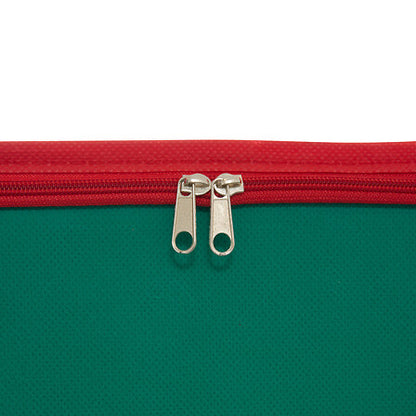 Boîte de rangement verte avec fermeture éclair double curseur pour 48 boules de Noël 8 cm déco sapin