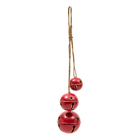 Suspension grelot haut 50 cm rouge