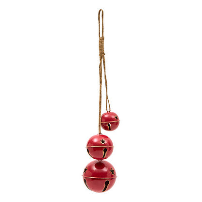 Suspension grelot haut 50 cm rouge