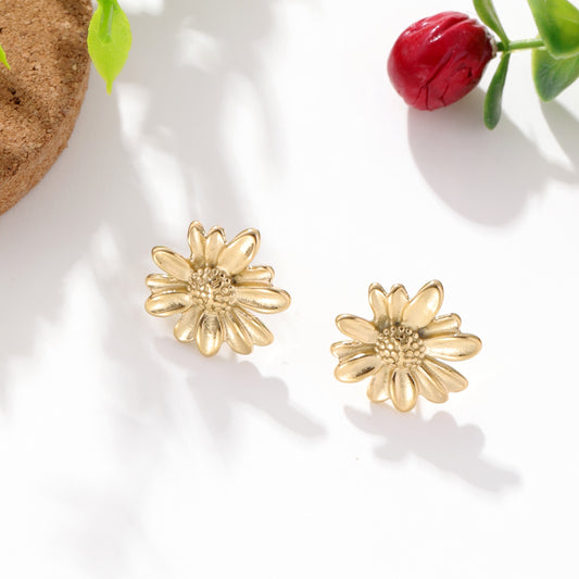 Boucles d'oreilles puces fleur