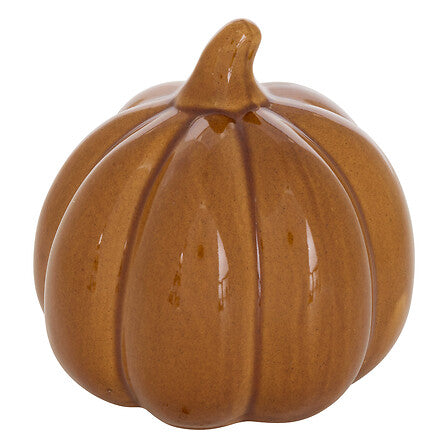Citrouille décorative en céramique marron caramel brillante décoration automne Halloween intérieur