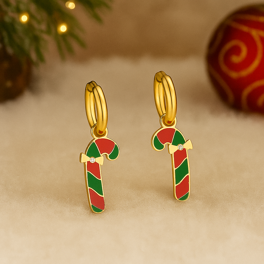 Boucles d’oreilles Sucre d’Orge mis en scene