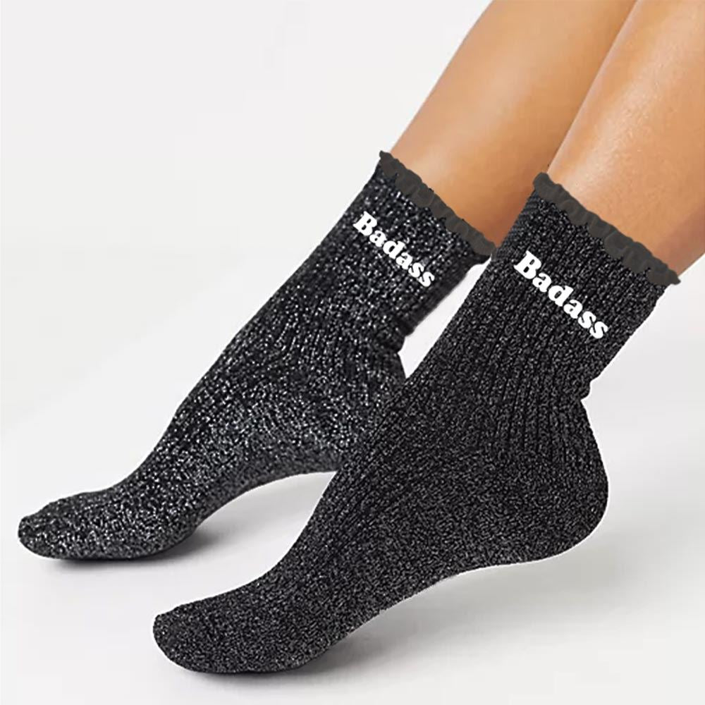 Chaussettes à paillettes à message