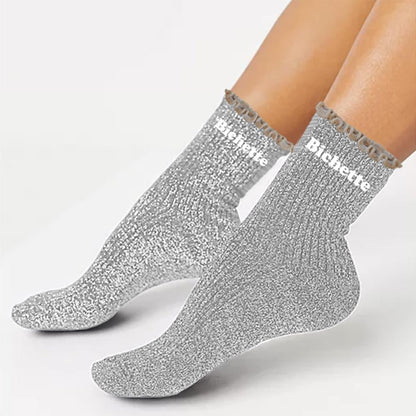 Chaussettes à paillettes à message