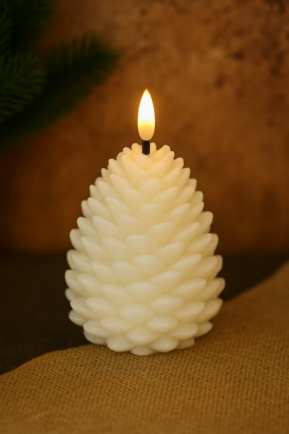 Bougie LED pomme de pin