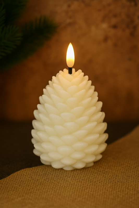 Bougie LED pomme de pin
