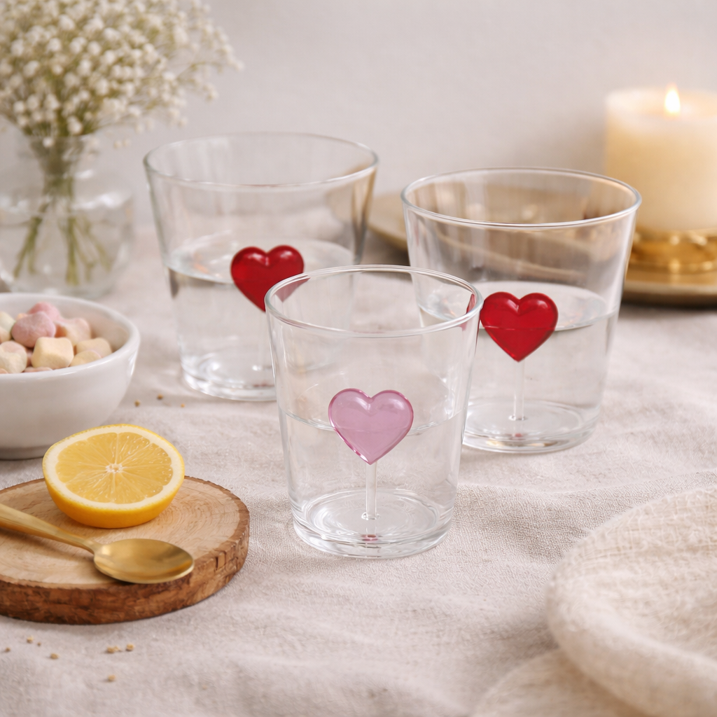 Verre coeur en 3D