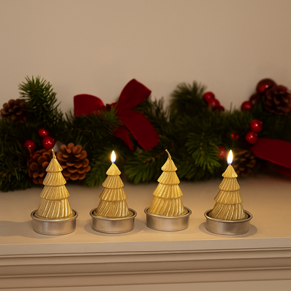 Bougies sapins chauffe-plat