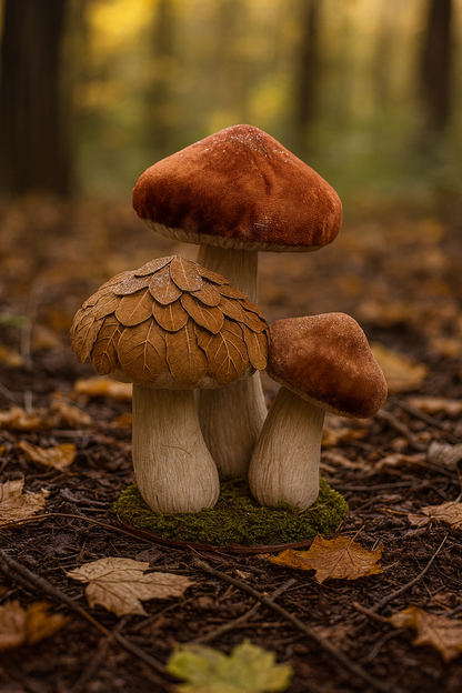 Trio de champignons en velours