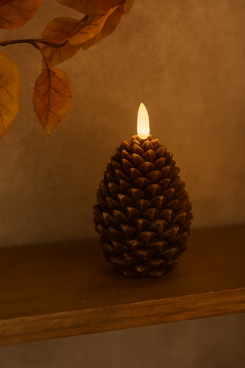 Bougie LED pomme de pin