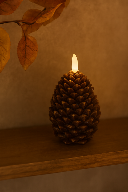 Bougie LED pomme de pin