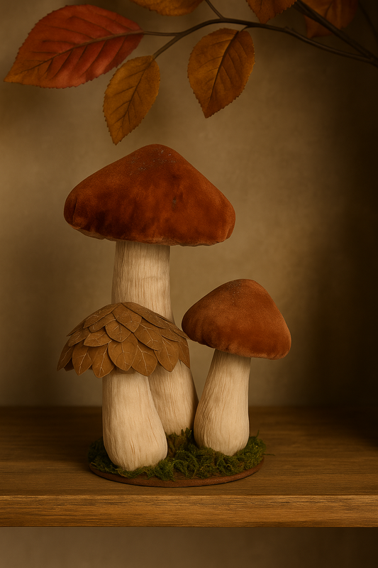 Trio de champignons en velours