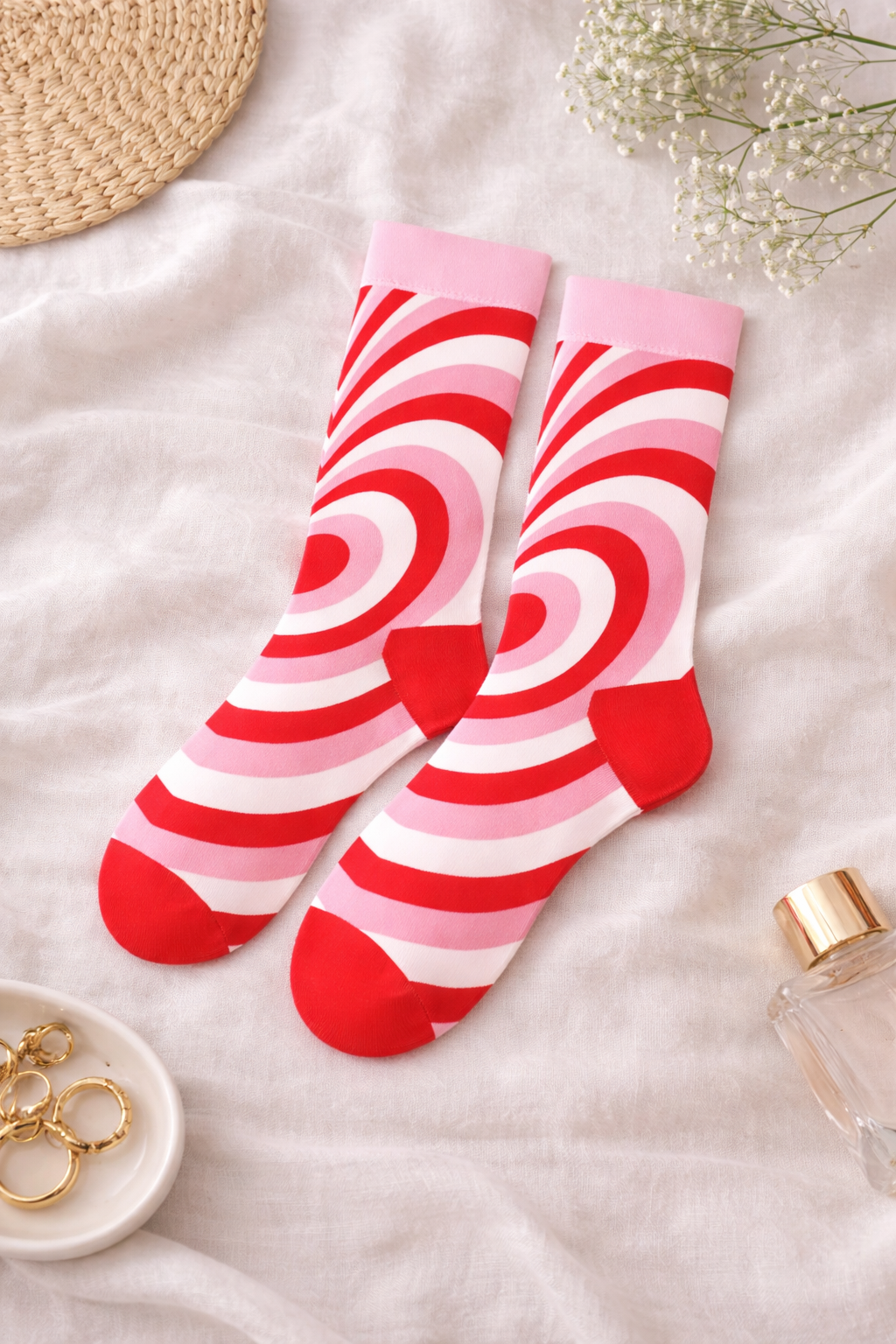 Chaussettes à motifs cœurs graphiques