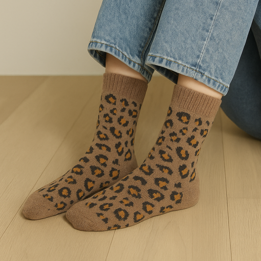 Chaussettes Léopard porté