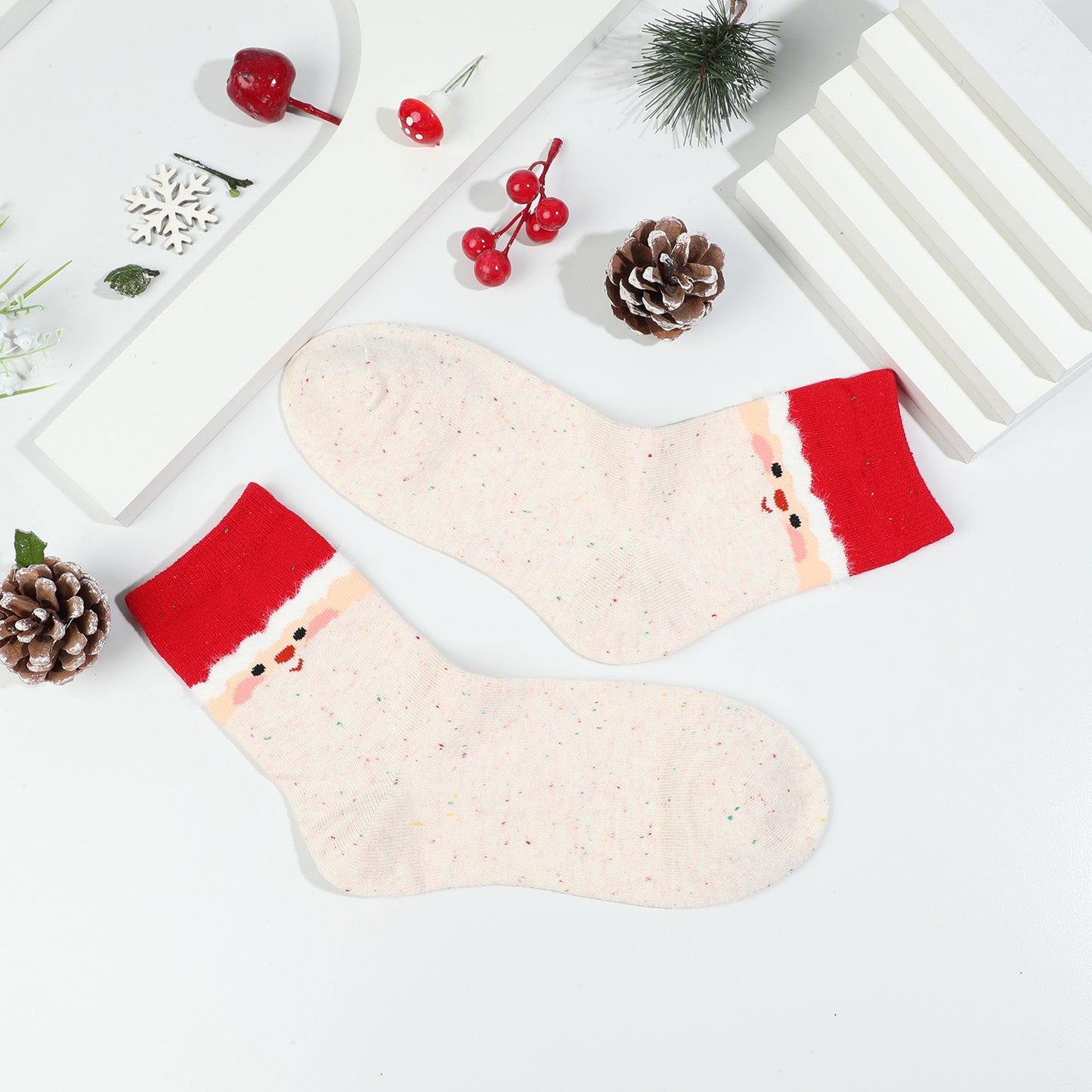 Chaussettes Pere Noel mis en scene