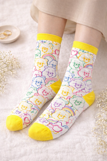 Chaussettes Bisounours colorés portés