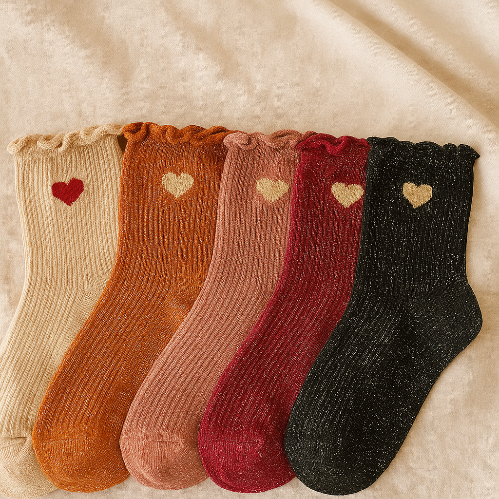 Chaussette à paillettes coeur
