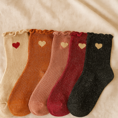 Chaussette à paillettes coeur