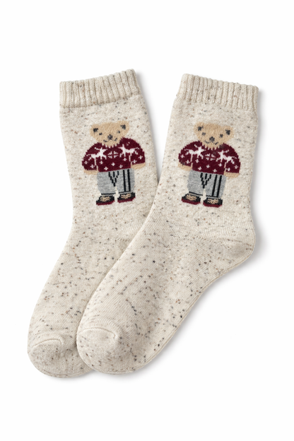 Chaussettes Teddy – Chaussettes femme à motif ourson