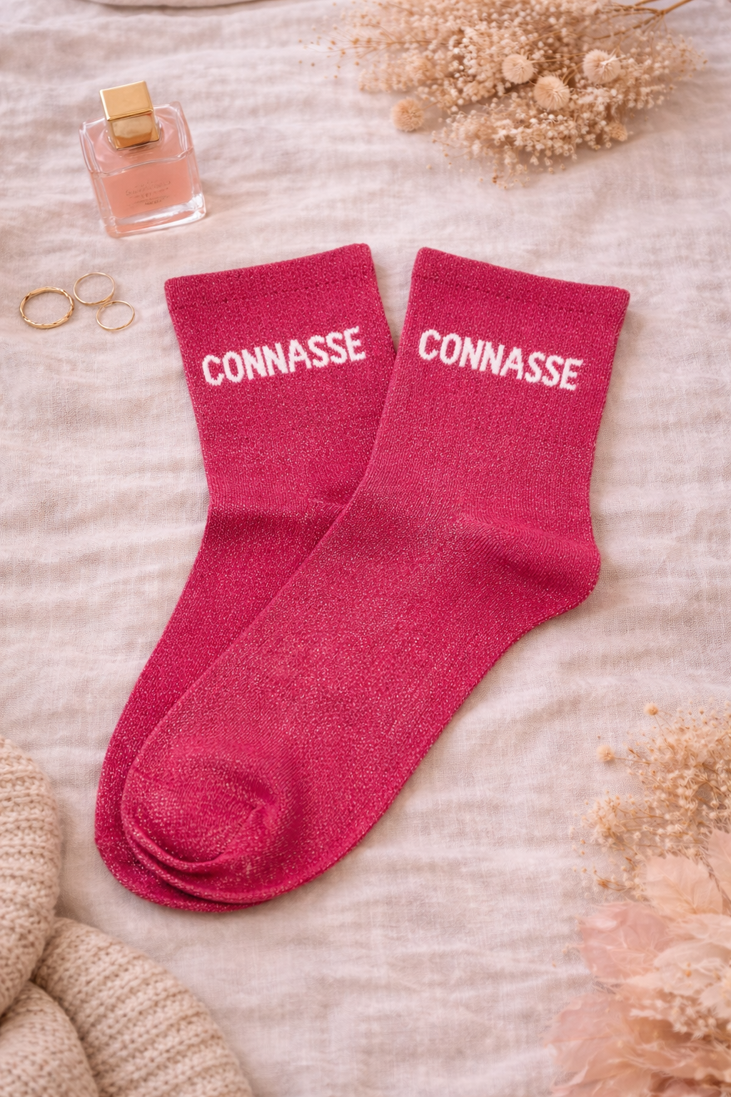 Chaussettes à paillettes connasse femme