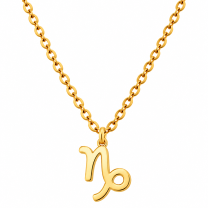 Collier signe astrologique Capricorne doré chaîne maille femme bijou zodiaque tendance