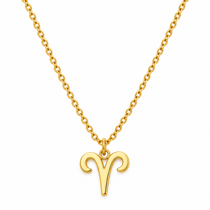 Collier pendentif signe astrologique Bélier doré chaîne maille fine bijou femme tendance zodiaque