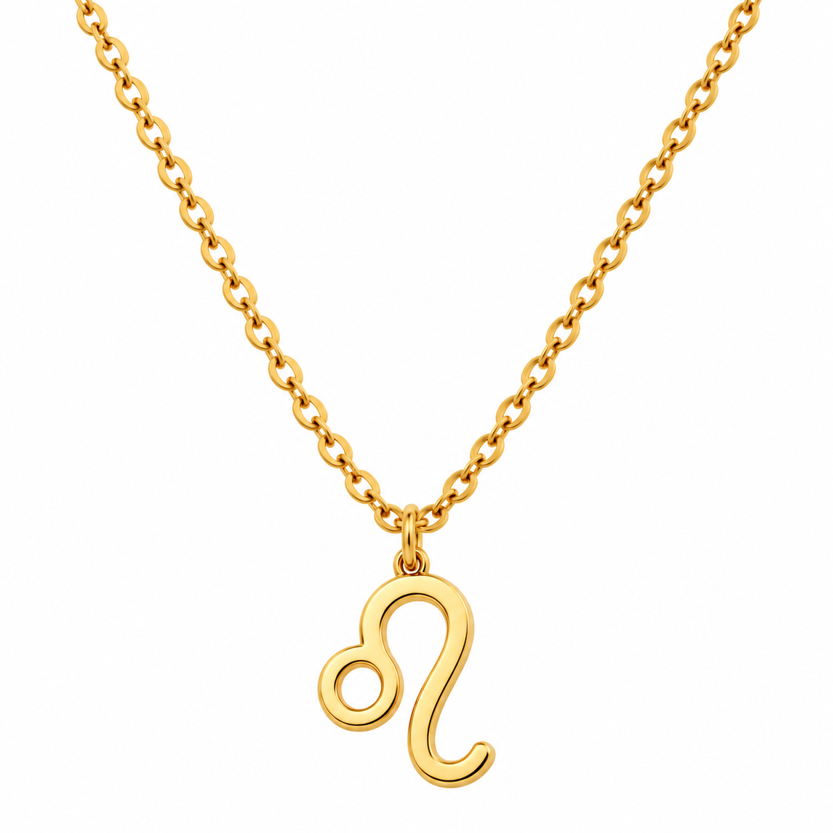 Collier pendentif signe astrologique Lion doré chaîne maille fine bijou zodiac femme tendance