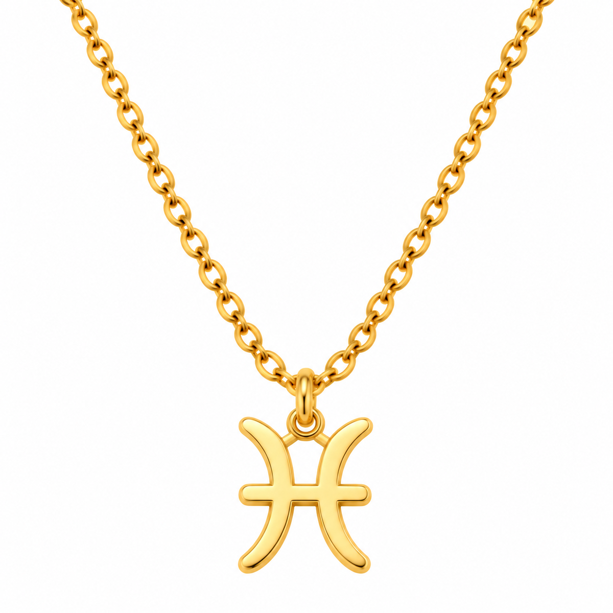 Collier signe astrologique Poissons doré chaîne maille forçat bijou zodiac femme tendance