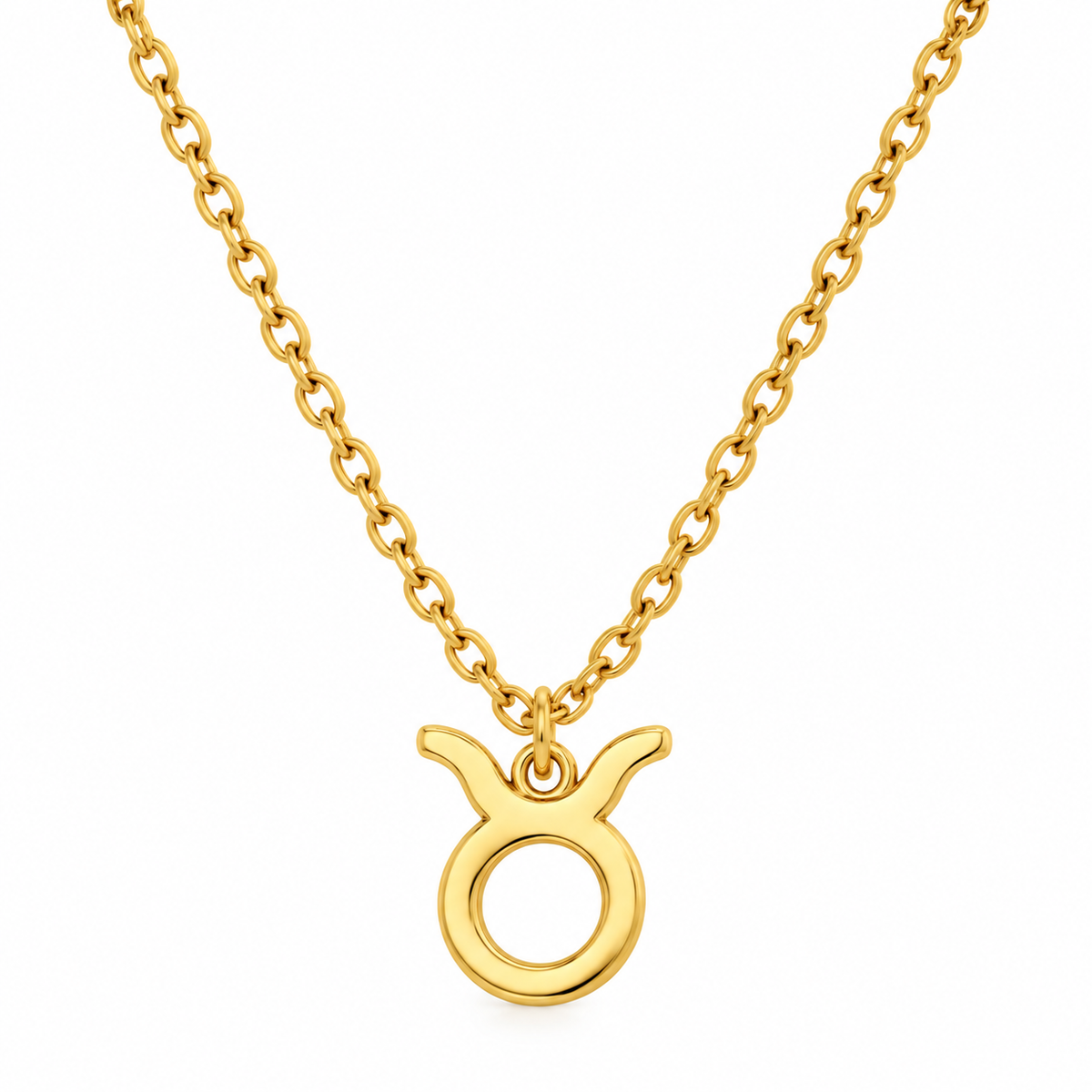 Collier pendentif signe astrologique Taureau doré chaîne maille forçat bijou femme tendance zodiaque
