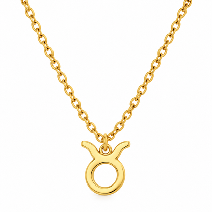 Collier pendentif signe astrologique Taureau doré chaîne maille forçat bijou femme tendance zodiaque