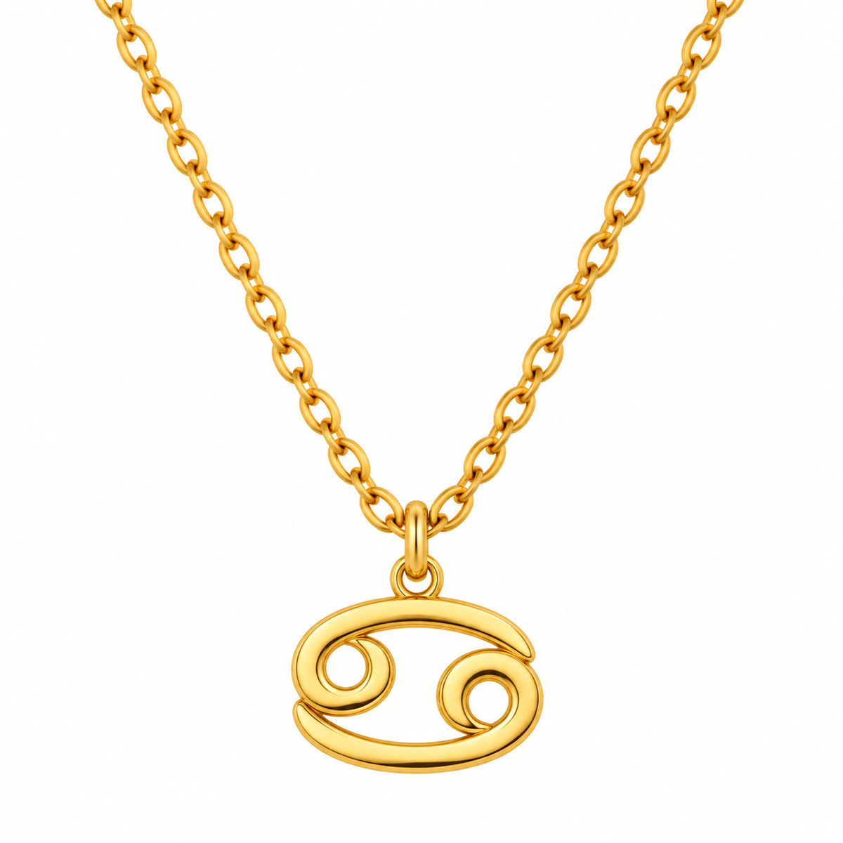 Collier pendentif signe astrologique Cancer doré chaîne maille fine bijou femme tendance zodiaque