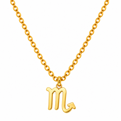 Collier pendentif signe astrologique Scorpion doré chaîne maille forçat bijou femme tendance zodiaque