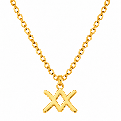 Collier signe astrologique Poissons doré chaîne maille forçat pendentif zodiaque femme bijou tendance