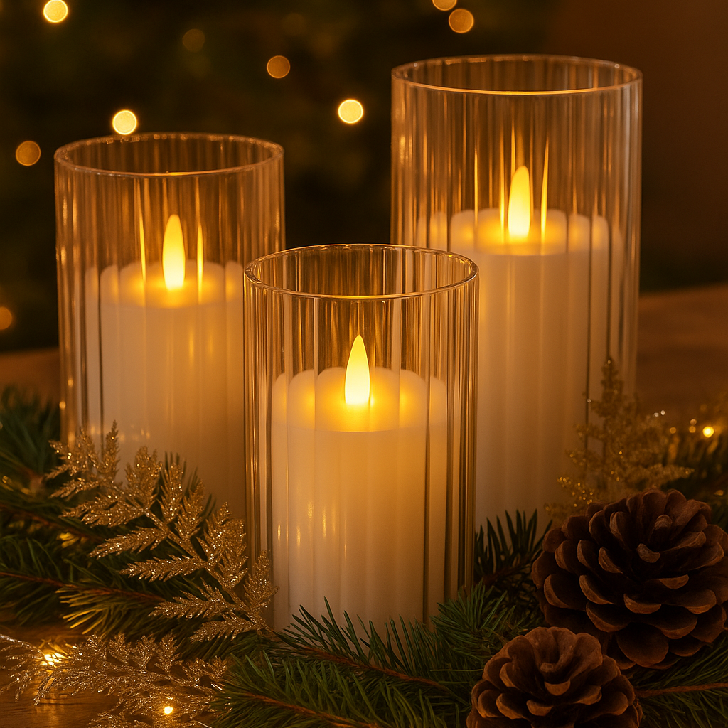 Lot de 3 bougies LED