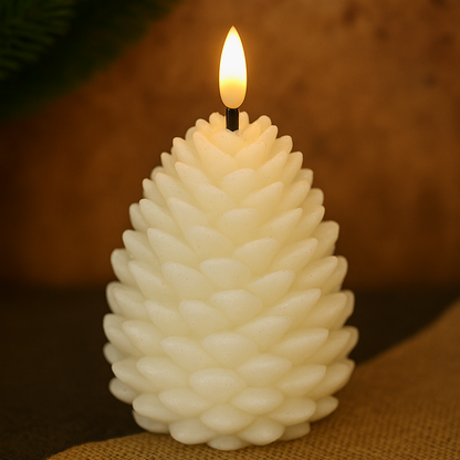 Bougie LED pomme de pin