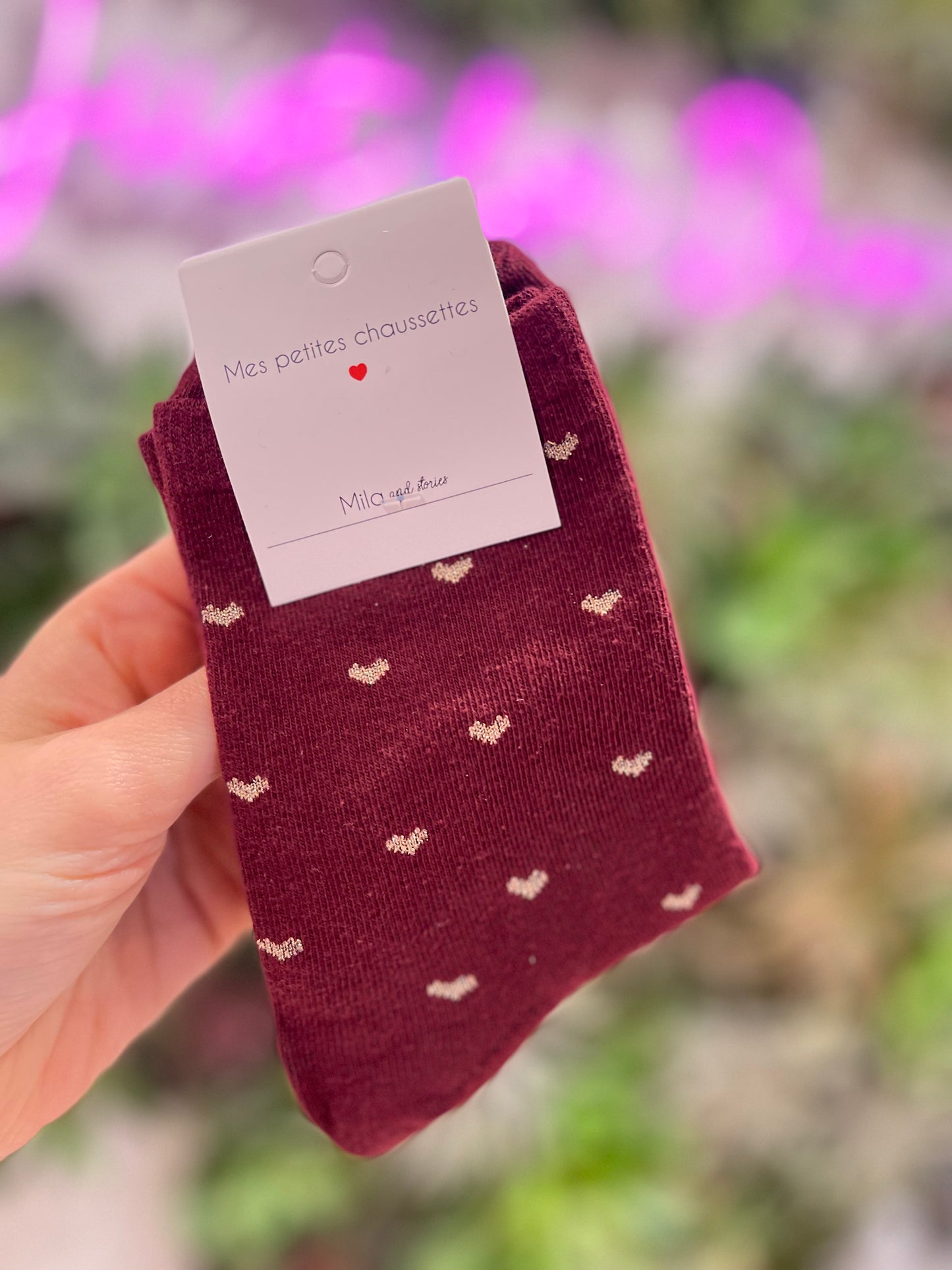 Chaussettes cœurs à paillettes