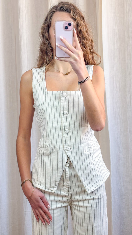 Top gilet sans manche Tara avec rayures