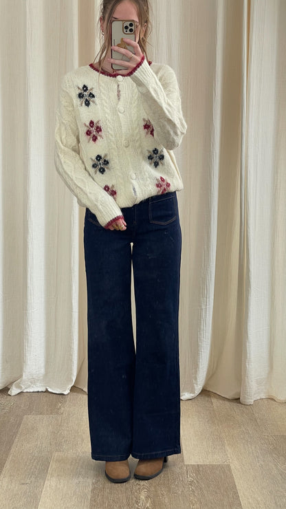 Gilet Ludivine - Gilet jacquard fleuri