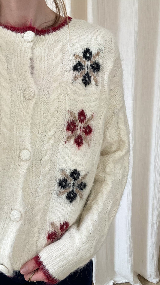 Gilet Ludivine - Gilet jacquard fleuri